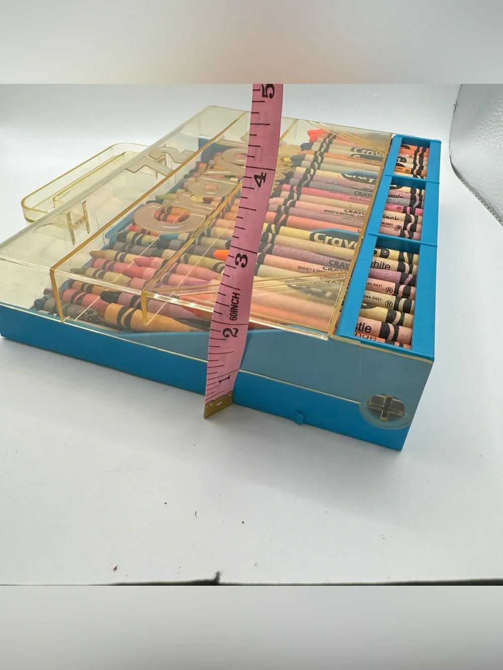 Vintage Crayola Crayon Case Blue 72 Caddy Holder Retired Colors 80s 90s Nostalgi